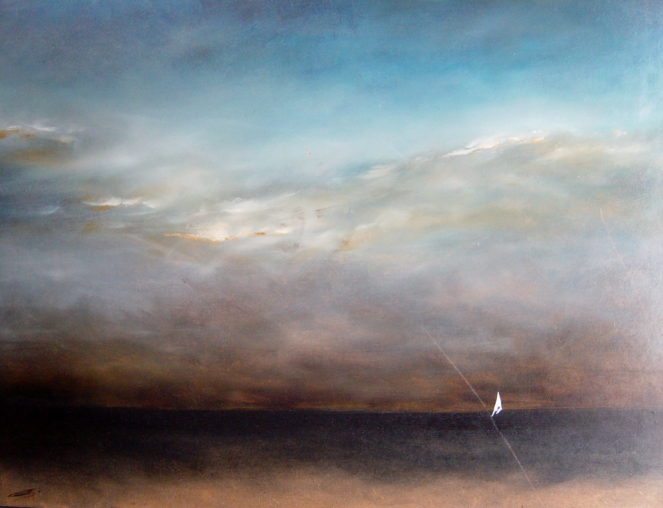 peinture de ciel nuageux