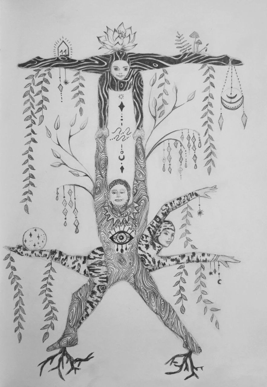 dessin crayon pyramide humaine maison 11 astro